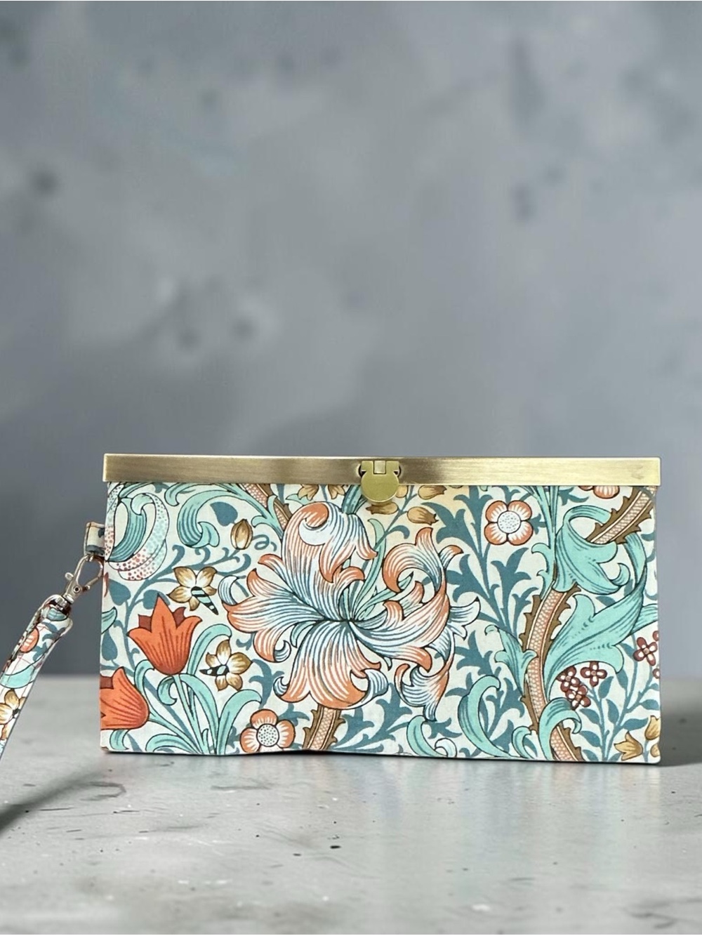 Sew What Designs Floral Fabric Clutch Wristlet Wallet Handmade Organizer Purse